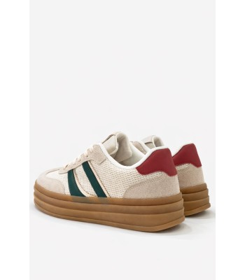 Μπεζ sneaker με πράσινες λεπτομέρειες