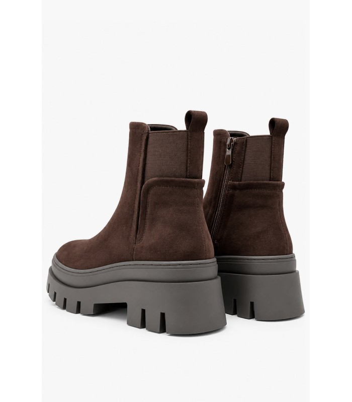 Καφέ μποτάκια Chelsea suede με chunky τρακτερωτή σόλα