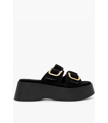 Μαύρο flatform με διπλή αγκράφα
