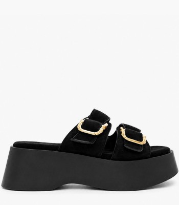 Μαύρο flatform με διπλή αγκράφα