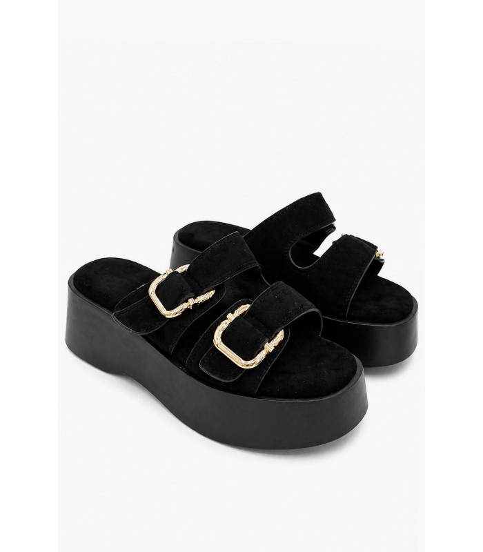 Μαύρο flatform με διπλή αγκράφα