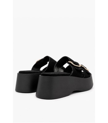 Μαύρο flatform με διπλή αγκράφα