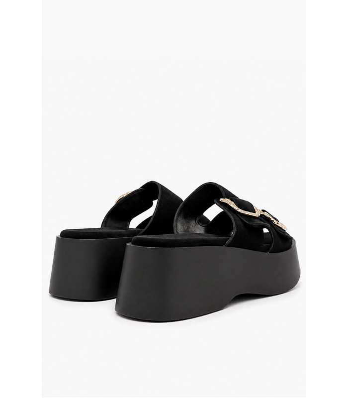 Μαύρο flatform με διπλή αγκράφα