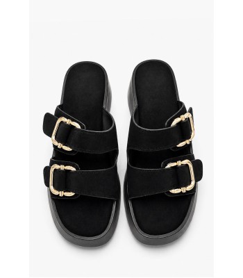 Μαύρο flatform με διπλή αγκράφα