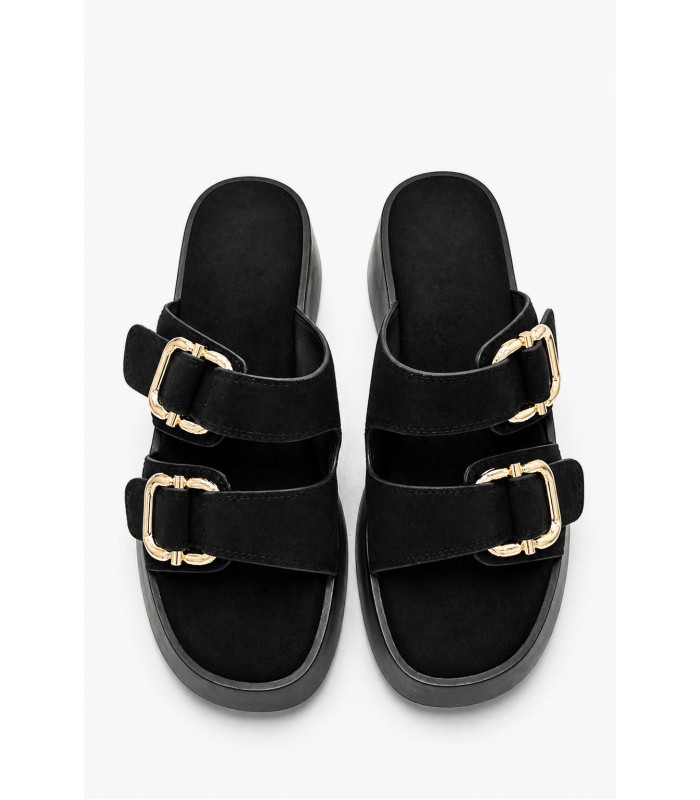 Μαύρο flatform με διπλή αγκράφα