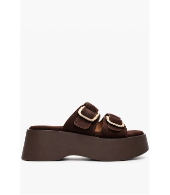 Καφέ flatform με διπλή αγκράφα