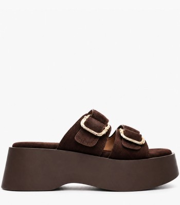Καφέ flatform με διπλή αγκράφα