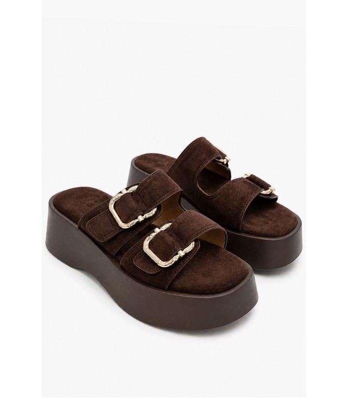 Καφέ flatform με διπλή αγκράφα