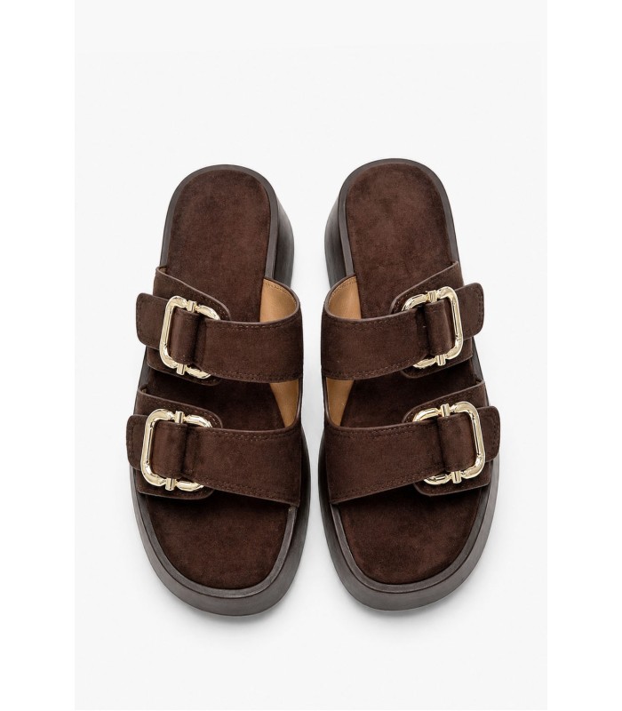 Καφέ flatform με διπλή αγκράφα