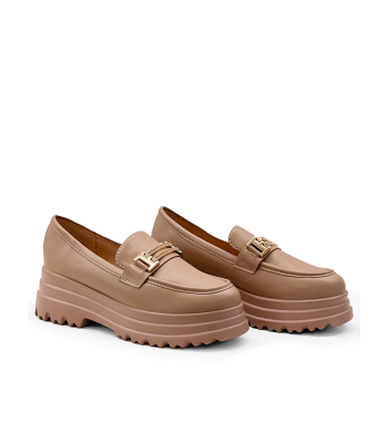 Μπεζ Loafers με χοντρή σόλα