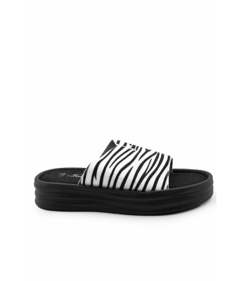 Γυναικείο flatform με zebra print και μαύρη σόλα