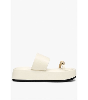 Off-white flatform με μεταλλική λεπτομέρεια toe ring