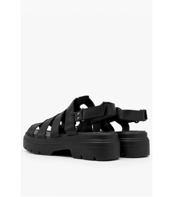 Μαύρο flatform fisherman σανδάλι με chunky σόλα