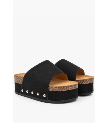 Μαύρα flatform με χρυσά τρουκς