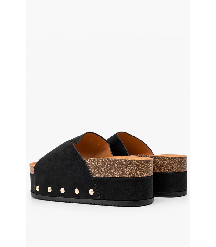 Μαύρα flatform με χρυσά τρουκς