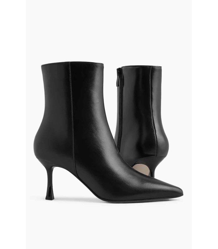 Μαύρο ankle boot με λεπτό τακούνι 
