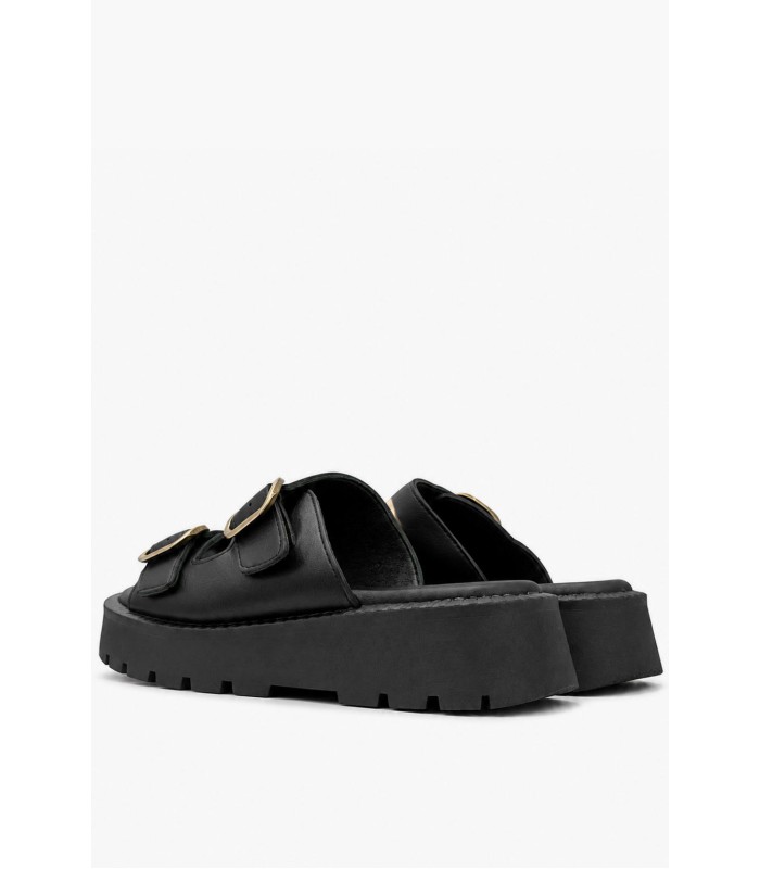 Μαύρα flatform με διπλές αγκράφες