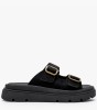 Μαύρο suede flatform με αγκράφες και chunky σόλα