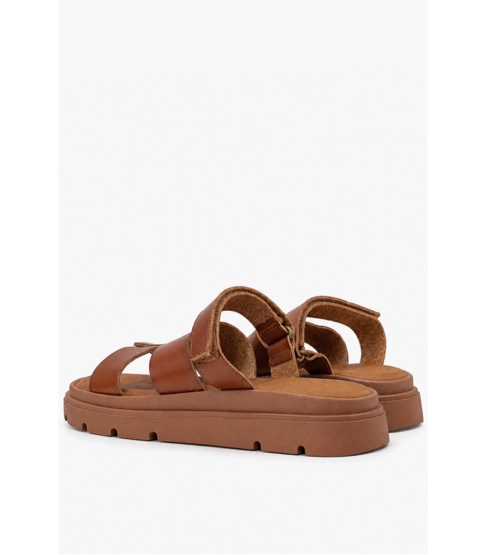 Κάμελ flatform με αυτοκόλλητο λουράκι και chunky σόλα