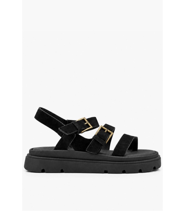 Μαύρο flatform με ανατομικό πάτο και διπλές αγκράφες