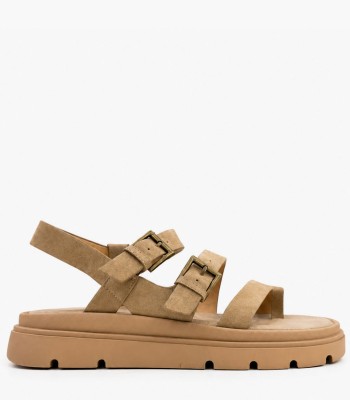 Χακί flatform με ανατομικό πάτο και διπλές αγκράφες