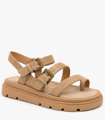 Χακί flatform με ανατομικό πάτο και διπλές αγκράφες