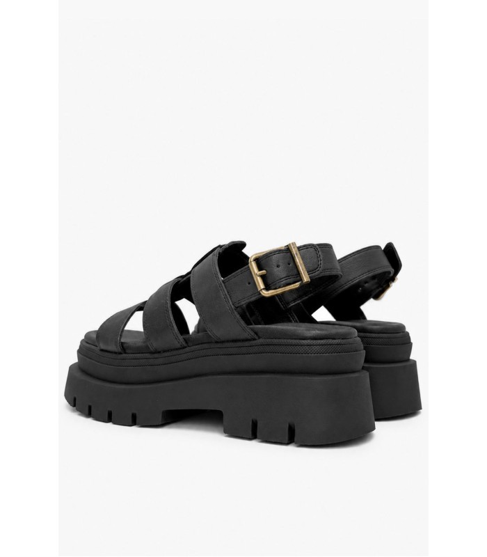 Μαύρο flatform με chunky σόλα και αγκράφα
