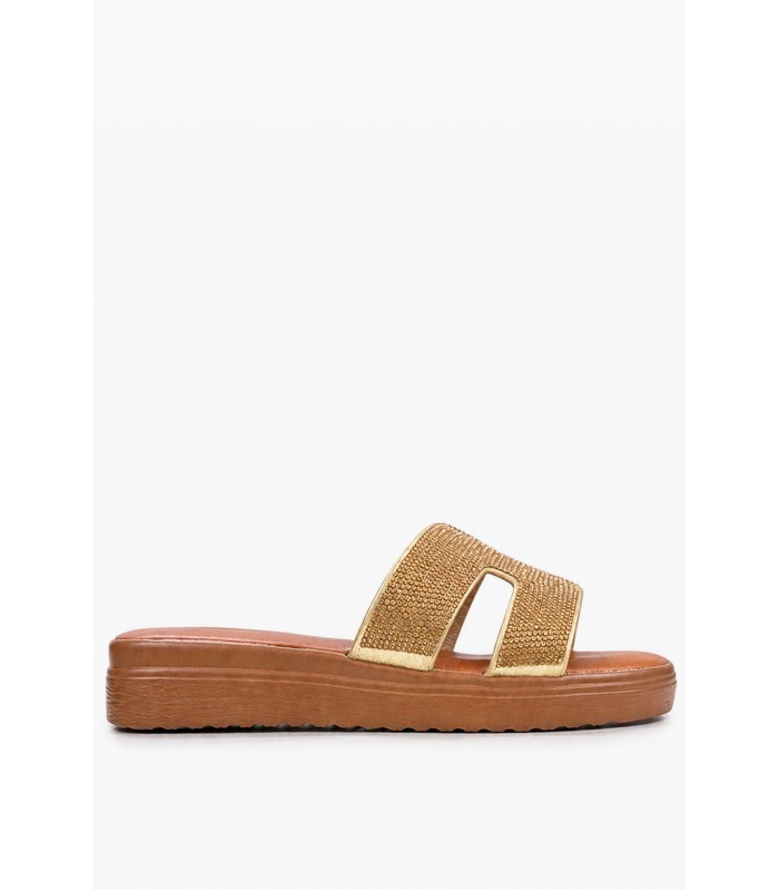 Χρυσό flatform με στρας φάσες