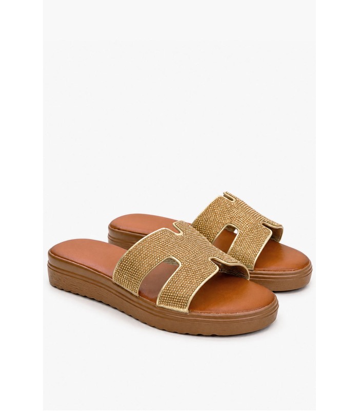 Χρυσό flatform με στρας φάσες