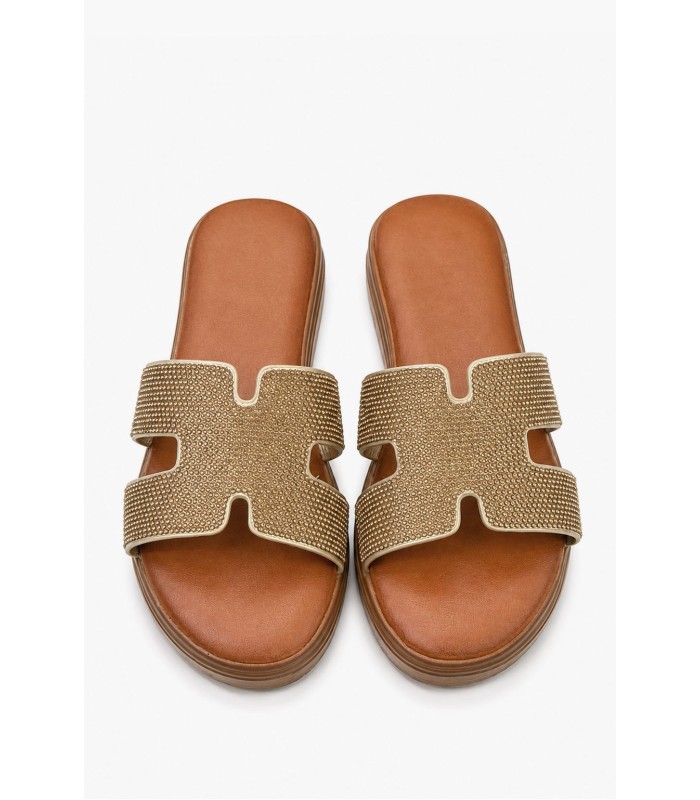 Χρυσό flatform με στρας φάσες
