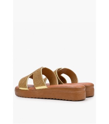 Χρυσό flatform με στρας φάσες