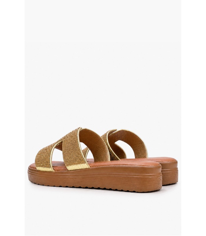Χρυσό flatform με στρας φάσες