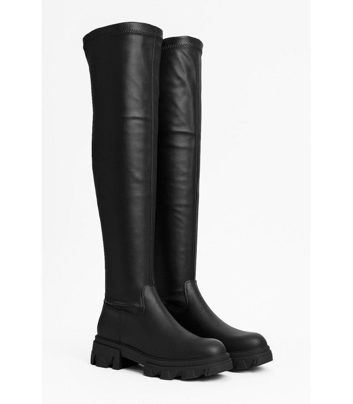 Μαύρη over the knee μπότα με chunky σόλα
