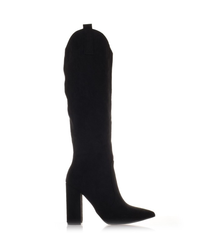 Μαύρες Western Suede Μπότες 
