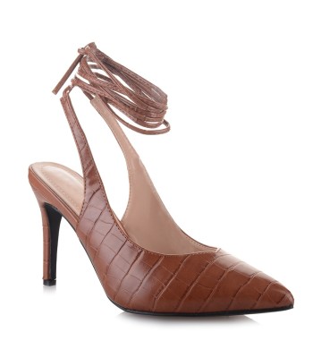 Lace up Γόβες σε camel χρώμα 