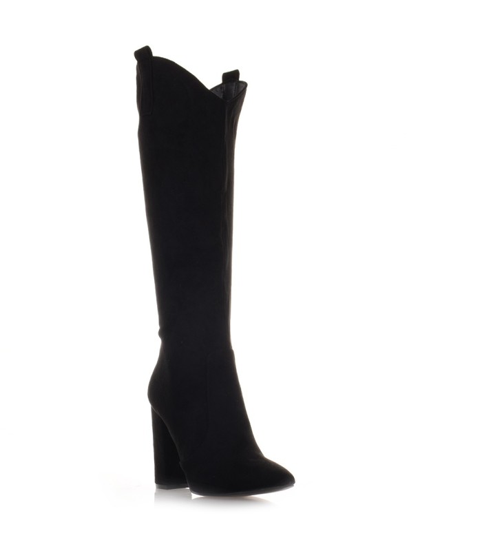 Μαύρες Western Suede Μπότες 